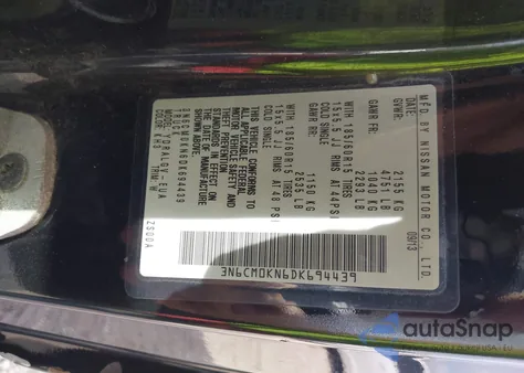 2013 Nissan Nv200 Sv from USA, damaged, VIN 3N6CM0KN6DK694439